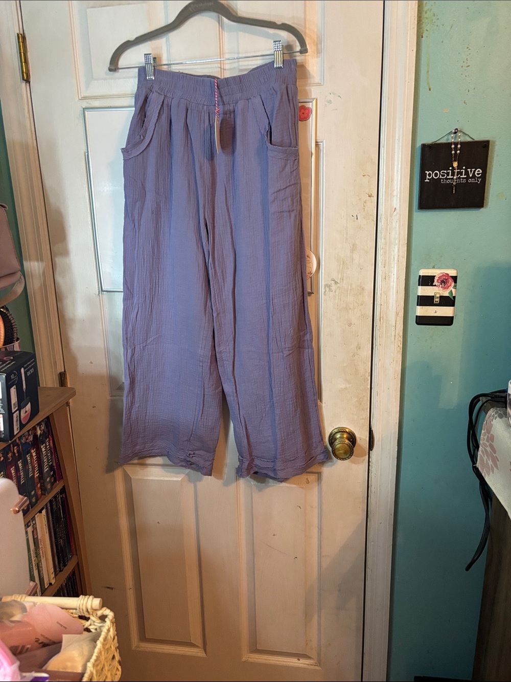 Lightweight Lavender Wide-Leg Pants Size Medium